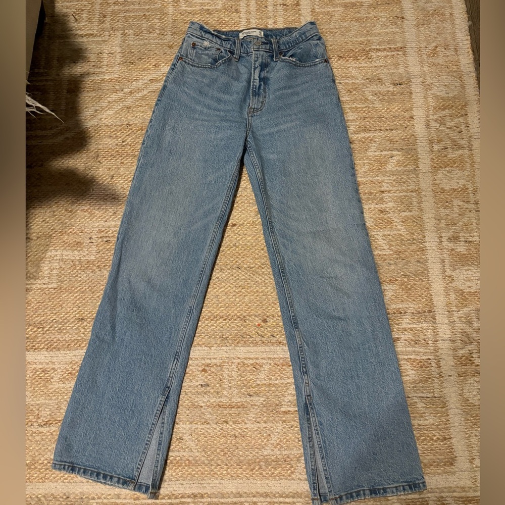 ABERCROMBIE SPLIT LEG DENIM JEANS